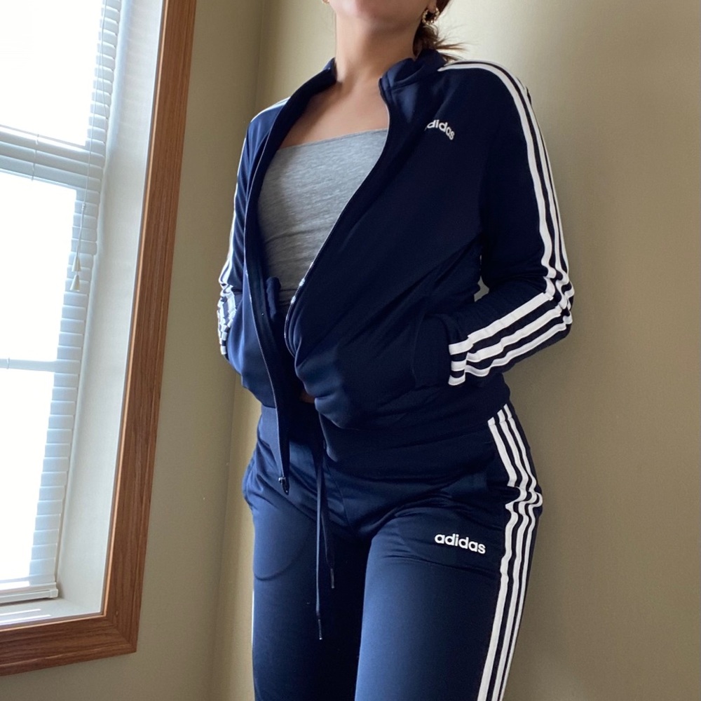 navy adidas track set